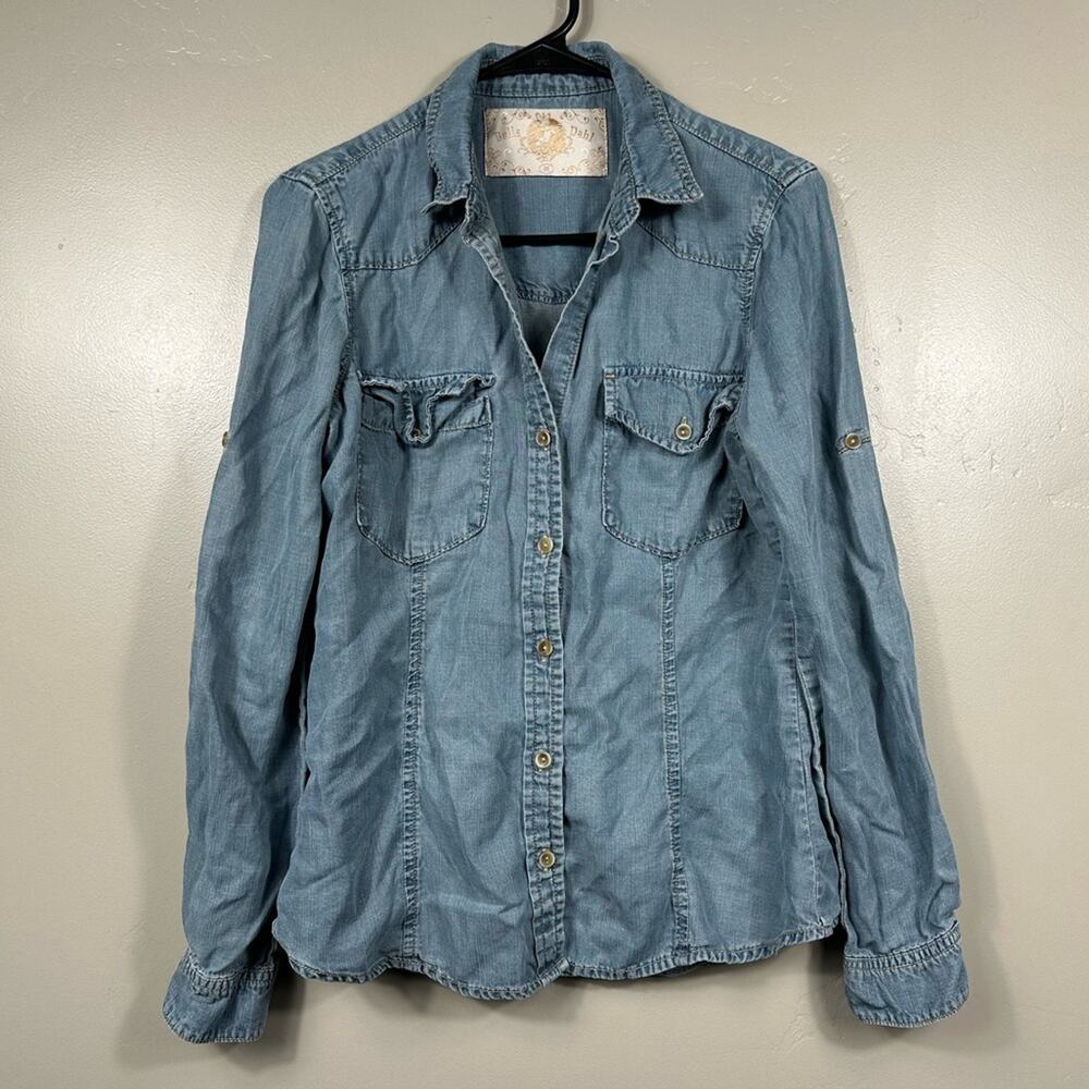 Bella Dahl Shirt Womens Small Blue Denim Blue Button-Up Shirt Size Medium